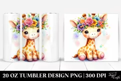Colorful Sitting Giraffe 20 Oz Tumbler Product Image 1