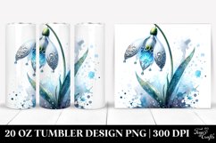 20 Oz Tumbler Sublimation | Snowdrop Watercolor Splash Product Image 1