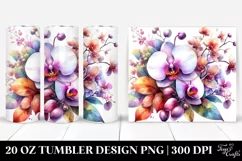 Colorful Orchid Glossy Petals | 20 oz Tumbler Product Image 1