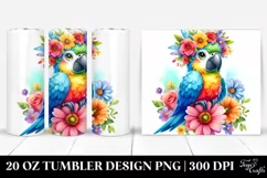 Colorful Sitting Macaw 20 Oz Tumbler Product Image 1