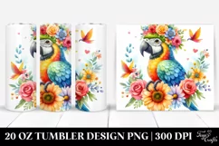 Colorful Sitting Macaw 20 Oz Tumbler Product Image 1