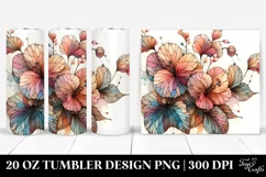 Abstract Pastel Begonia Sticker 20 Oz Tumbler Product Image 1
