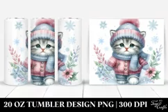 Winter Baby Cat Tumbler Design Product Image 1