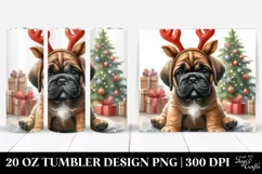 Bullmastiff with Reindeer Horns PNG Product Image 1