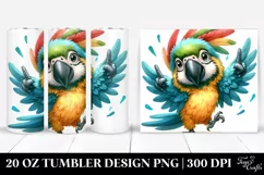 Funny Dancing Macaw Clipart 20 Oz Tumbler Product Image 1