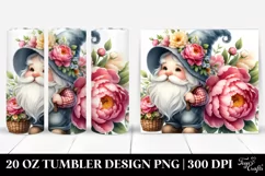 Colorful Gnome and Flowers PNG Product Image 1