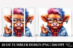 Agressive Baby Highland Cow PNG Product Image 1