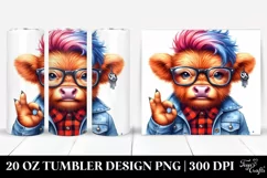 Agressive Baby Highland Cow PNG Product Image 1