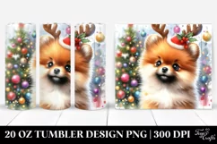 Pomeranian with Reindeer Horns PNG Product Image 1