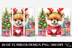 Pomeranian with Reindeer Horns PNG Product Image 1