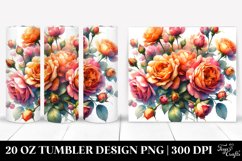 Vibrant Orange Roses Glossy Petals | 20 oz Tumbler Product Image 1