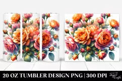 Vibrant Orange Roses Glossy Petals | 20 oz Tumbler Product Image 1