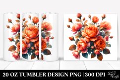 Vibrant Orange Roses Glossy Petals | 20 oz Tumbler Product Image 1