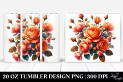Vibrant Orange Roses Glossy Petals | 20 oz Tumbler Product Image 1
