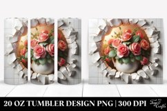 Roses Bouquet through Cracked Wall 20 Oz Tumbler Product Image 1