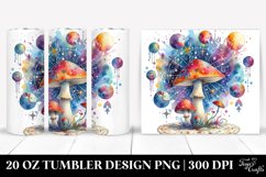 Vibrant Celestial Mushroom Clipart 20 Oz Tumbler Product Image 1