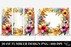 Hawaiian Flowers Foil Tumbler Product Image 1