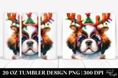 Expressive Baby Saint Bernard with Christmas Lights, PNG Product Image 1