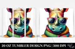Quirky Rhino Portrait | 20 oz Tumbler Product Image 1