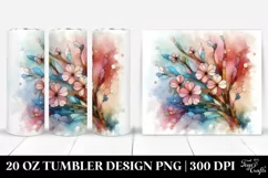 Abstract Wooden Cherry Blossom , Transparent 20 Oz Tumbler Product Image 1