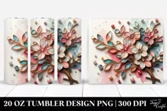 Wooden Stained Cherry Blossom 20 Oz Tumbler Product Image 1