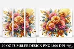 Abstract Gold Foil Bouquet | 20 Oz Tumbler Product Image 1
