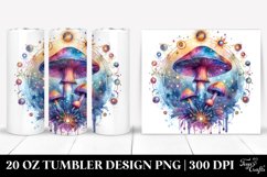 Vibrant Celestial Mushroom Clipart 20 Oz Tumbler Product Image 1