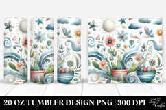 Whimsical Flowers,Colorful Washed Watercolor | 20 oz Tumbler Product Image 1