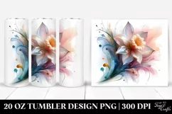 Pastel Glossy Daffodil -like Watercolor Splash | 20 oz Product Image 1