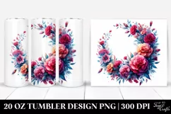 Vibrant Floral Frame, Carnation | 20 oz Tumbler Product Image 1
