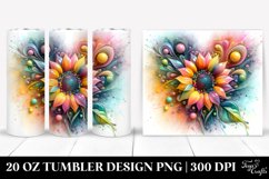 Vibrant Pastel Sunflower -like Heart-shaped | 20 oz Tumbler Product Image 1