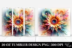 Vibrant Pastel Sunflower -like Heart-shaped | 20 oz Tumbler Product Image 1