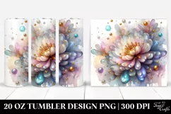 Shiny Stained Chrysanthemum 20 Oz Tumbler Product Image 1