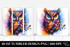 Abstract Owl Diamonds Flowers | 20 oz Tumbler Product Image 1