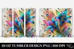 Colorful Lobelia on Marble Background | 20 oz Tumbler Product Image 1