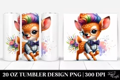 Vibrant Cute Baby Deer Playing 20 Oz Tumbler Product Image 1