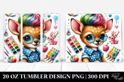 Vibrant Cute Baby Deer Playing 20 Oz Tumbler Product Image 1