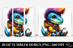 Creative Baby Dinosaur with Raincoat, High-Res PNG Product Image 1