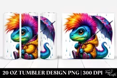 Creative Baby Dinosaur with Raincoat, High-Res PNG Product Image 1
