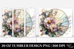Stained Ranunculus Watercolor Splash 20 Oz Tumbler Product Image 1