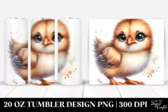 Cute Baby Rooster Eyes White Background | 20 Oz Tumbler Product Image 1