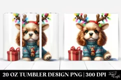 Cute Baby Cocker Spaniel with Christmas Antlers, PNG Product Image 1