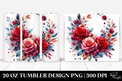 Colorful Floral Frame, Red Roses | 20 oz Tumbler Product Image 1