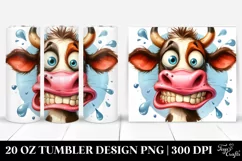 Crazy Cow Portrait | 20 Oz Tumbler Product Image 1