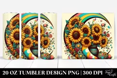 Colorful Half Moon with Sunflowers | 20 oz Tumbler Product Image 1