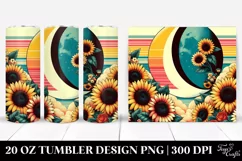 Colorful Half Moon with Sunflowers | 20 oz Tumbler Product Image 1