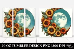 Colorfull Half Moon Sunflowers Retro Tumbler | 20 oz Tumbler Product Image 1
