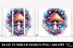 Vibrant Magical Celestial Mushroom Clipart, Transparent 20 Product Image 1