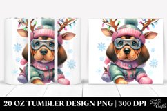 Enthusiastic Baby Bloodhound in Winter PNG Product Image 1