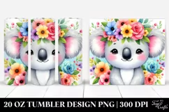 Cute Koala with Flower Crown Watercolor 20 Oz Tumbler Product Image 1
